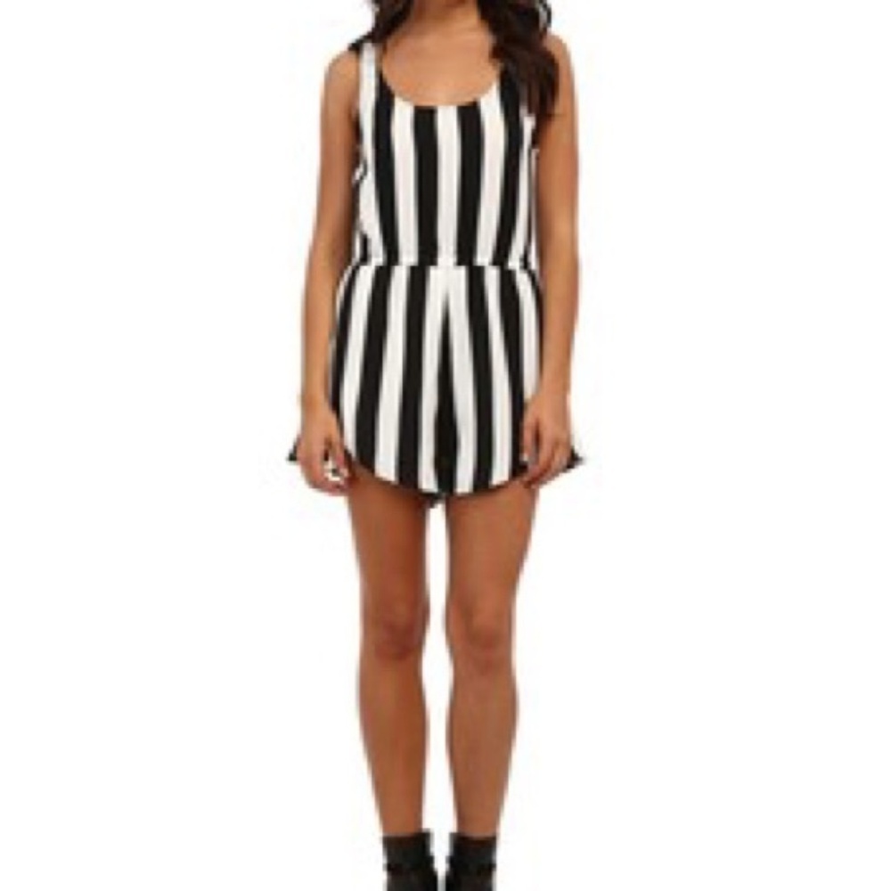 Black & White Striped Romper Halloween Cute